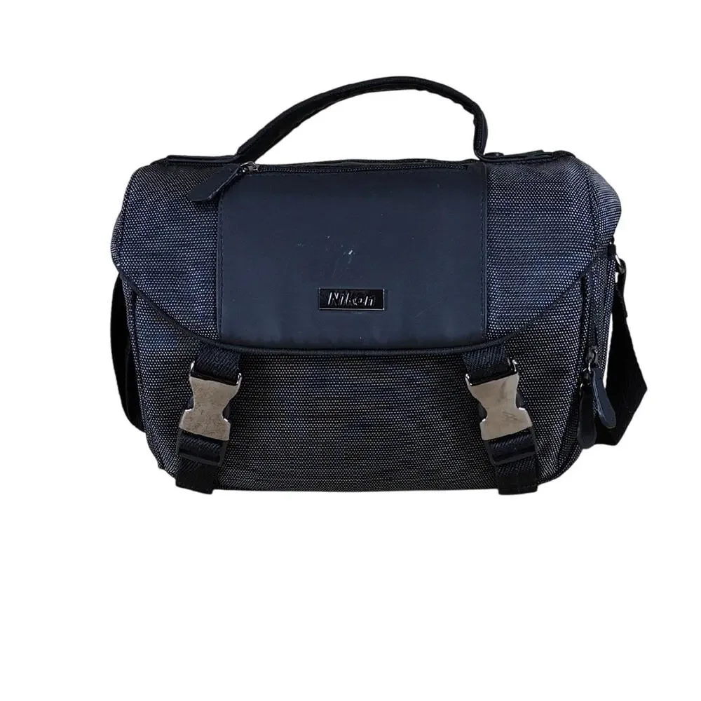 Nikon Camera Bag Black Padded DSLR Utility Crossbody Outdoor Travel Casual